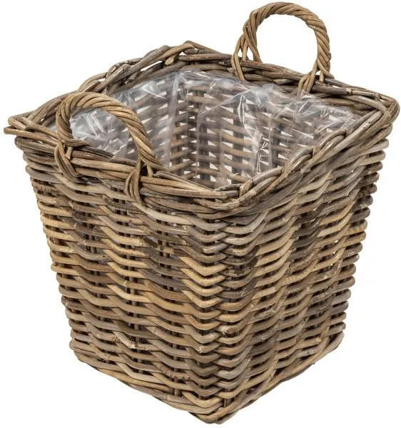 Vierkante mand met handvat 37x37x35cm
