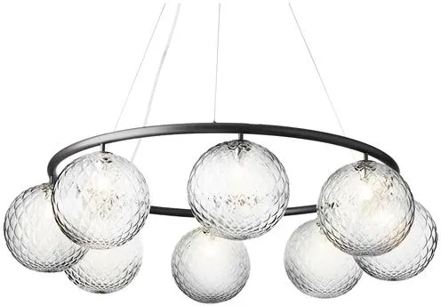 Nuura Miira 8 Circular Kroonluchter Rock Grey/Optic Helder
