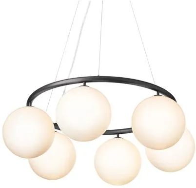 Nuura Miira 6 Circular Kroonluchter Rock Grey/Opal Wit