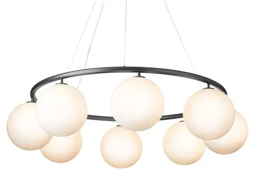 Nuura Miira 8 Circular Kroonluchter Rock Grey/Opal Wit