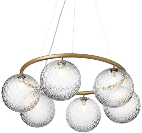 Nuura Miira 6 Circular Kroonluchter Messing/Optic Helder
