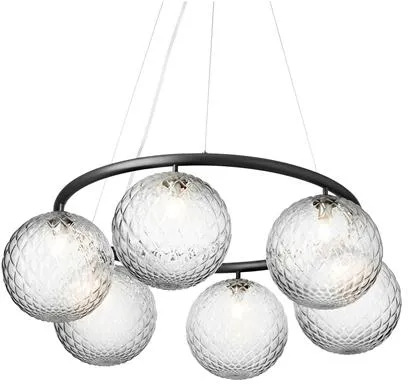 Nuura Miira 6 Circular Kroonluchter Rock Grey/Optic Helder