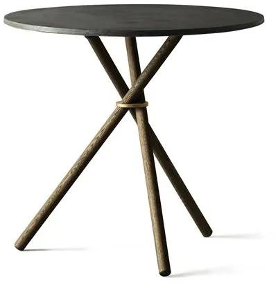 Eberhart Aldric Cafétafel Ø80 Donker Beton/Donker Eikenhout