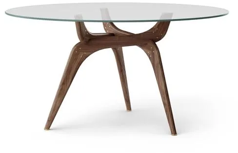 Brdr. Krüger TRIIIO Eettafel Ø135 Noten Olie/Ahelder Glas