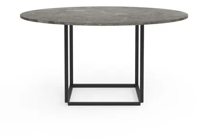 New Works Florence Eettafel Ø145 Gris Du Marais Marmer met Zwart Onderstel
