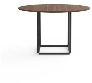 New Works Florence Eettafel Ø120 Noten met Zwart Frame