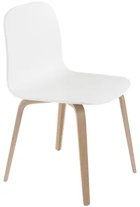 Muuto Visu Eetkamerstoel met Houten Basis Wit/Eik