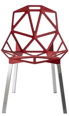 Magis Chair One 4 Legs Eetkamerstoel Geanodiseerd/Rood