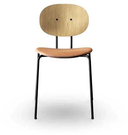 Sibast Furniture Piet Hein Eetkamerstoel Zwart in Eikenhout en Cognac Leer